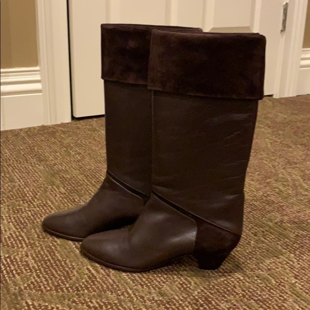 Phyllis Poland Italian Brown Leather Boots